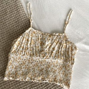 Yellow and white floral summer tank - size S